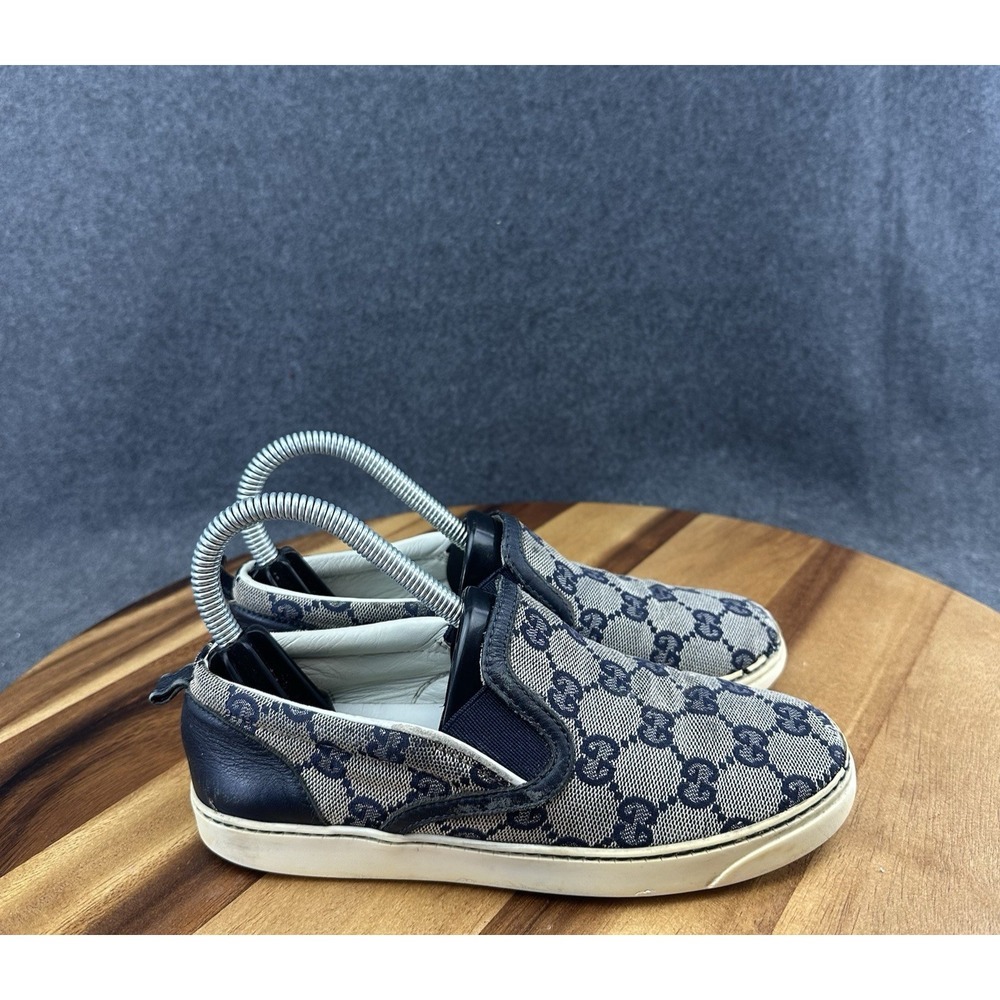 Gucci Kids GG Canvas Slip-On Sneakers Size 31 Authentic